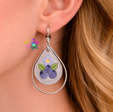 DIGITAL DOWNLOAD Blueberry Floral Earrings 3 SIZES INCLUDED