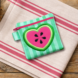 DIGITAL DOWNLOAD Applique Heart Watermelon Zipper Bag Set 5 SIZES INCLUDED