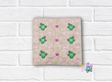 DIGITAL DOWNLOAD Quilted Cactus Mug Rug 4 SIZES INCLUDED ENVELOPE TURN HOLE
