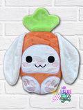 DIGITAL DOWNLOAD Applique Carrot Bunny Plush 5 SIZES INCLUDED