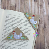DIGITAL DOWNLOAD Chicken Page Corner Bookmark 2 VERSIONS INCLUDED