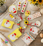 DIGITAL DOWNLOAD Applique Chicken Wristlet Essentials Set 9 DESIGNS INCLUDED