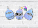 DIGITAL DOWNLOAD Applique Christmas Buddies Squishy Keychain Set