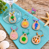 DIGITAL DOWNLOAD 🍷✨ Coastal Cuties Wine Charm Set | Set of 6 Charms 🍷✨