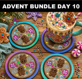DIGITAL DOWNLOAD Applique Gingerbread Coaster 2 SIZES INCLUDED