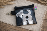 DIGITAL DOWNLOAD 5x5 ITH Applique Schnauzer Bum Poo Zipper Bag Lined and Unlined