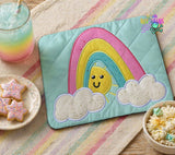 DIGITAL DOWNLOAD Applique Rainbow Quilted Mug Rug Snack Mat Coaster Set 5 SIZES INCLUDED ENVELOPE AND TURN HOLE