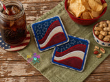 DIGITAL DOWNLOAD Applique Rustic American Coaster