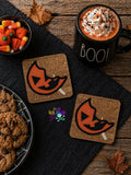 DIGITAL DOWNLOAD 4x4 Pumpkin Lollipop Applique Coaster