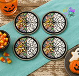 DIGITAL DOWNLOAD Applique Stained Glass Window Coaster