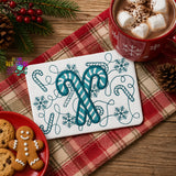 DIGITAL DOWNLOAD Applique Candy Cane Quilted Mug Rug Snack Mat Set 4 SIZES INCLUDED Coaster