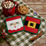 DIGITAL DOWNLOAD Applique Santa And Buckle Coaster Set