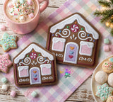 DIGITAL DOWNLOAD Applique Gingerbread House Coaster Oversized Feltie 2 SIZES INCLUDED