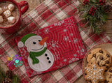 DIGITAL DOWNLOAD Snowman Applique Quilted Mug Rug Snack Mat Set 4 SIZES INCLUDED Coaster