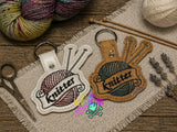 DIGITAL DOWNLOAD Knitter Snap Tab Yarn and Knitting Needles