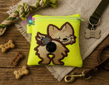 DIGITAL DOWNLOAD 5x5 ITH Applique Yorkie Bum Poo Zipper Bag Lined and Unlined Sketchy Fill