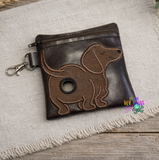 DIGITAL DOWNLOAD 5x5 ITH Dachshund Doxie Dog Poo Zipper Bag Lined and Unlined