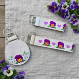 DIGITAL DOWNLOAD Pansies Key Fob Set 3 SIZES INCLUDED
