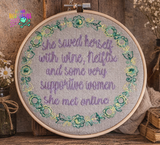 5x5 DIGITAL DOWNLOAD  4 Sizes She Saved Herself Embroidery Design