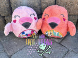 DIGITAL DOWNLOAD Applique Pinkie The Flamingo Squishy Plush 5 SIZES INCLUDED