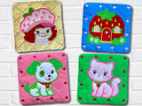 DIGITAL DOWNLOAD Applique Quilted Strawberry Shortcake Mug Rug Bundle 4 SIZES INCLUDED ENVELOPE TURN HOLE