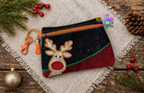 DIGITAL DOWNLOAD Rudolph Clutch Applique Zipper Bag Lined and Unlined