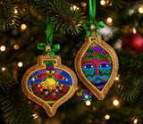 DIGITAL DOWNLOAD 4x4 Applique Ornament 2 Piece Set