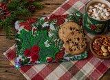 DIGITAL DOWNLOAD Christmas Holly Applique Quilted Mug Rug Snack Mat Set 4 SIZES INCLUDED Coaster