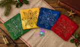 DIGITAL DOWNLOAD Wizard Snowflake Quilted Mug Rug Snack Mat Set 5 SIZES INCLUDED INCLUDES BOTH TURN HOLE AND ENVELOPE FINISHES