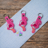 DIGITAL DOWNLOAD Floatie Flamingo Snap Tab Key Chain