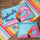 DIGITAL DOWNLOAD Majestically Awkward Flamingo Applique Clutch OWTT