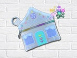 DIGITAL DOWNLOAD Applique Gingerbread House Zipper Bag Lined and Unlined