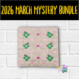 DIGITAL DOWNLOAD Quilted Cactus Mug Rug 4 SIZES INCLUDED ENVELOPE TURN HOLE