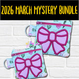DIGITAL DOWNLOAD Applique Bow Zipper Bag Set 5 SIZES INCLUDED