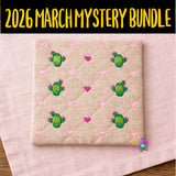 DIGITAL DOWNLOAD Quilted Cactus Mug Rug 4 SIZES INCLUDED ENVELOPE TURN HOLE