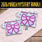 DIGITAL DOWNLOAD Applique Bow Zipper Bag Set 5 SIZES INCLUDED