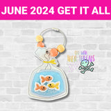 DIGITAL DOWNLOAD Goldfish Feltie and Shaker Bookmark Ornament Bag Tag