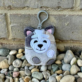 DIGITAL DOWNLOAD Applique Grey Dog Squishy Keychain