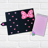 DIGITAL DOWNLOAD Quilted Applique Heart Bow Top Load Notebook Cover