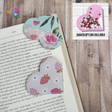 DIGITAL DOWNLOAD Heart Page Corner Bookmark 2 VERSIONS INCLUDED