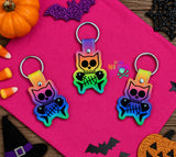 DIGITAL DOWNLOAD Skelly Kitty Snap Tab Keychain Skeleton Cat