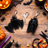 5x6 DIGITAL DOWNLOAD 3D Bat Key Holder Snap Tab Key Chain
