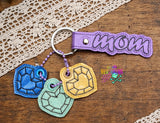 DIGITAL DOWNLOAD Mom Mum Snap Tab and Birthstone Charm Set