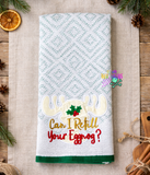 DIGITAL DOWNLOAD Can I Refill Your Eggnog? Holiday Embroidery Design 4 SIZES INCLUDED