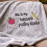 DIGITAL DOWNLOAD 3 Sizes Homework Grading Blanket Embroidery Design