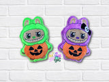 DIGITAL DOWNLOAD Applique Halloween Bunny Plush Set 5 SIZES INCLUDED