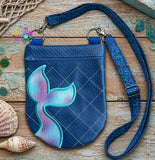 DIGITAL DOWNLOAD Applique Mermaid Tail Round Bottom Bag