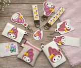 DIGITAL DOWNLOAD Applique My Melody Wristlet Essentials Set 9 DESIGNS INCLUDED