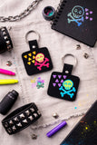 DIGITAL DOWNLOAD Neon Skull Snap Tab Keychain