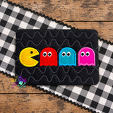 DIGITAL DOWNLOAD Applique Pac Man Mug Rug Set 4 SIZES INCLUDED ENVELOPE AND TURN HOLE OPTIONS